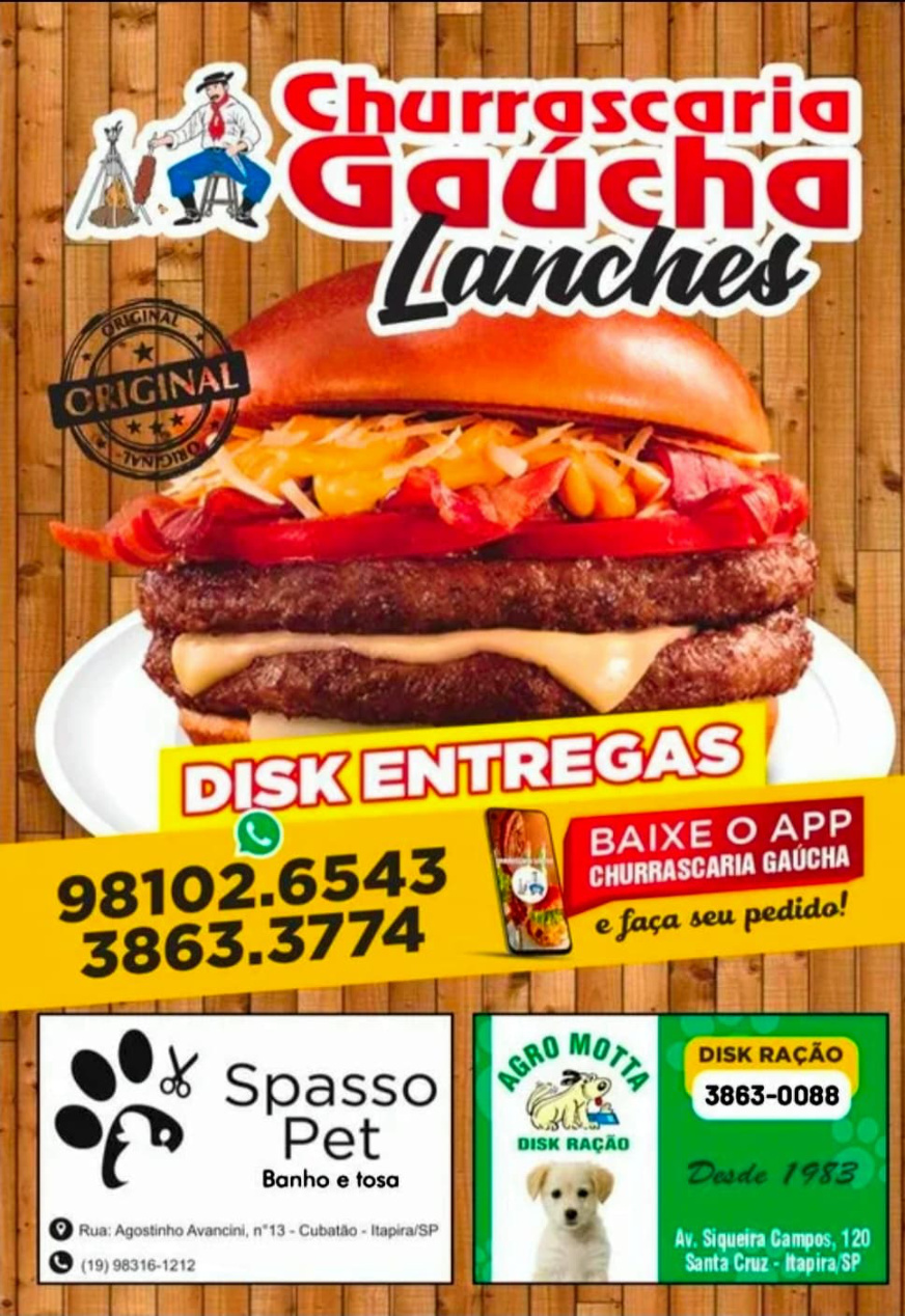 Cardápio Gaúcha Burger página 1